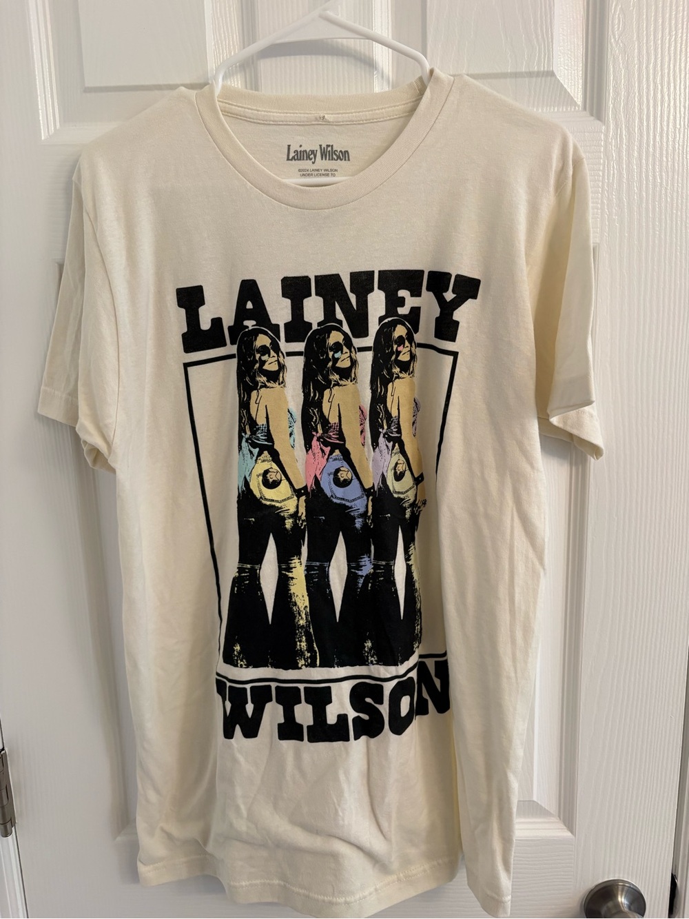 Lainey Wilson Graphic Tee - Cream with Black & Pastel Pop